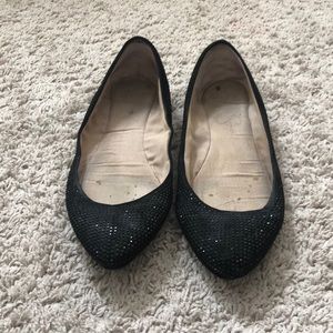 Beaded black flats